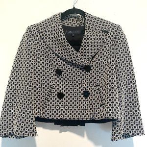 Anne Klein Women Jacket & Coat Black and white Long Sleeve Buttoned Size 4
